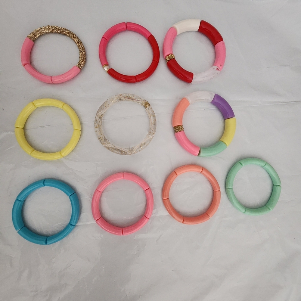 Chunky Acrylic Tube Bracelets